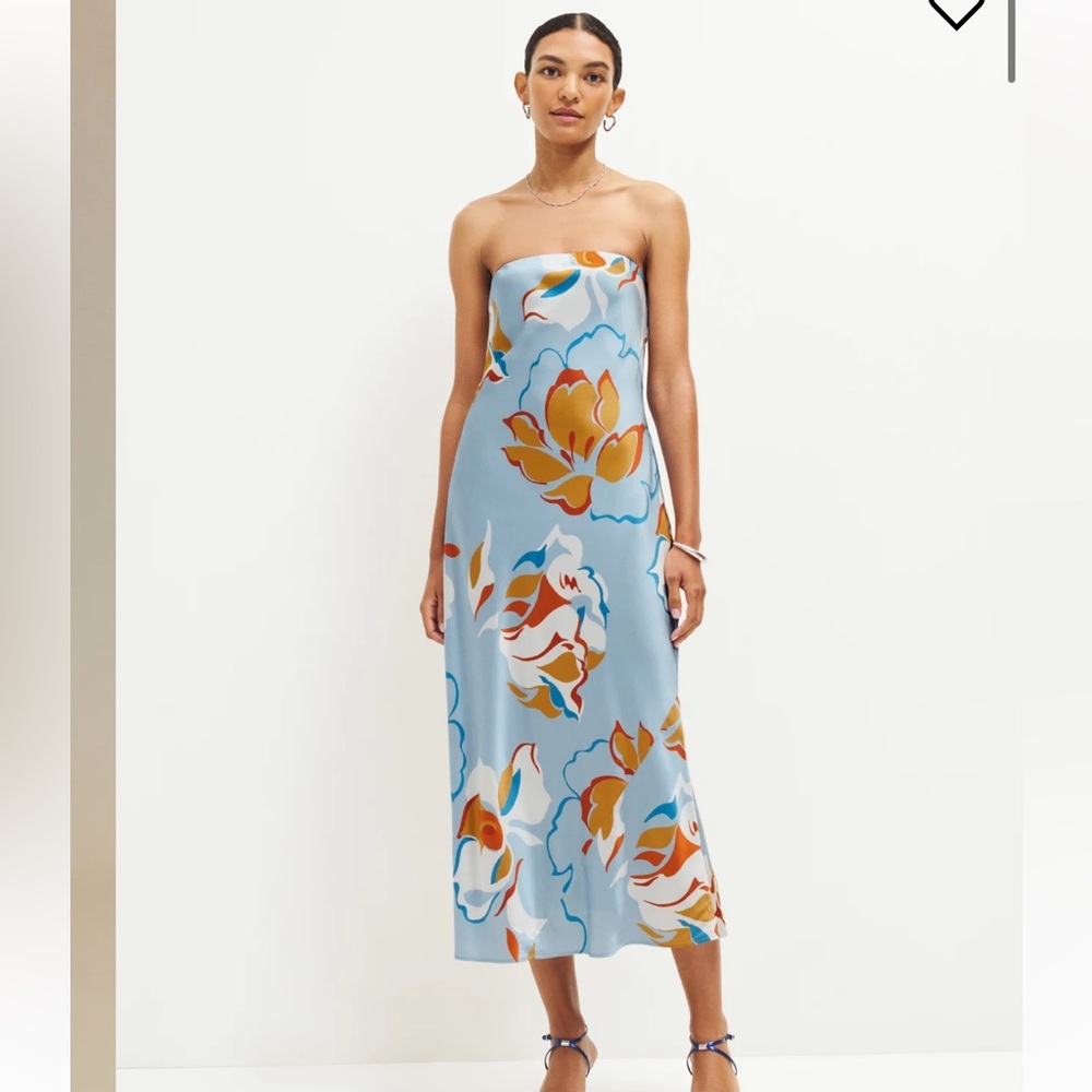 Reformation Joana Silk in Hyperion. Size 0.